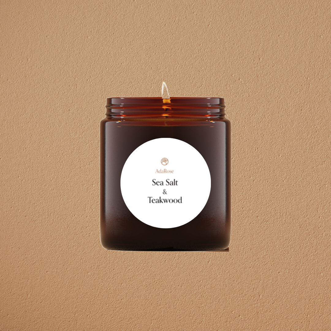 AdaRose Sea Salt & Teakwood Candle